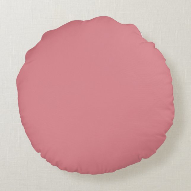 Coussins Ronds Oreiller couleur unie rose poudré (Dos)