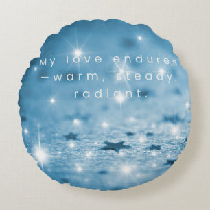 Coussins Ronds Oreiller d'affirmation d'ange – Mon amour dure