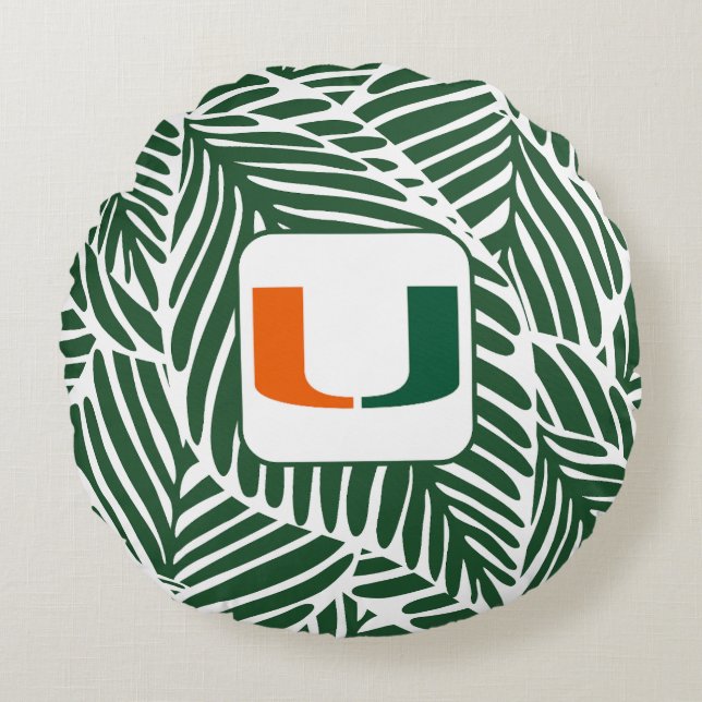 Coussins Ronds Oreiller de l'Université de Miami (Devant)