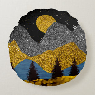 Coussins Ronds Oreiller de nuit doré