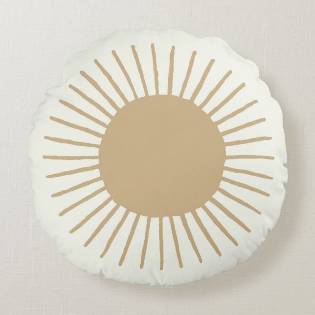 Coussins Ronds Oreiller de nursery sun boho en tan (Devant)