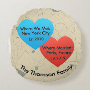 Coussins Ronds Oreiller de voyage d'amour de famille – Écoutez la