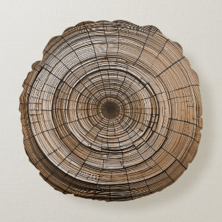 Coussins Ronds Oreiller décoratif à anneaux d'arbre Charme Rustiq