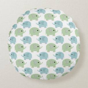 Coussins Ronds Oreiller jetable rond éléphants mignons