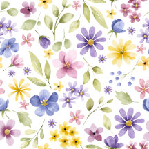 Oreiller jeté à motif de fleurs sauvages aquarelle