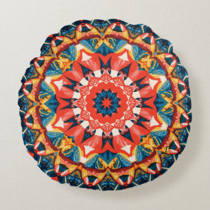 Coussins Ronds Oreiller jeté avec combinaison de couleurs abstrai