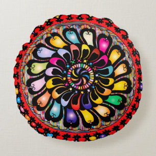 Coussins Ronds Oreiller jeté rond de style bohème