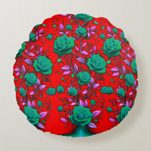Coussins Ronds Oreiller jeté rond design 3D numérique coloré (40c