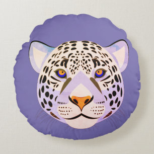 Coussins Ronds Oreiller Lilac & Tête Léopard Orange