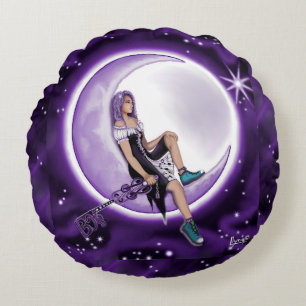 Coussins Ronds Oreiller Lune Violette