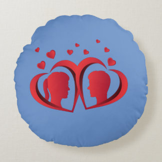 Coussins Ronds Oreiller pour couple amour rouge Décoration intéri