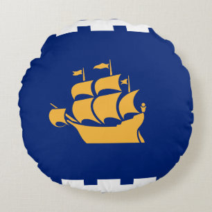 Coussins Ronds Oreiller rond avec le drapeau de la ville de Québe