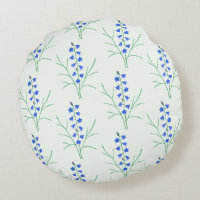 Oreiller rond bleu-vert pâle en forme de jacinthe