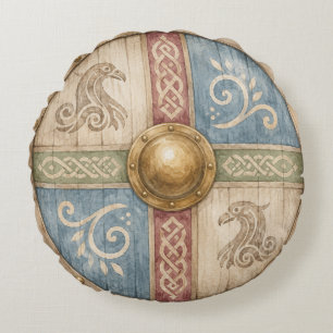 Coussins Ronds Oreiller rond bouclier Viking