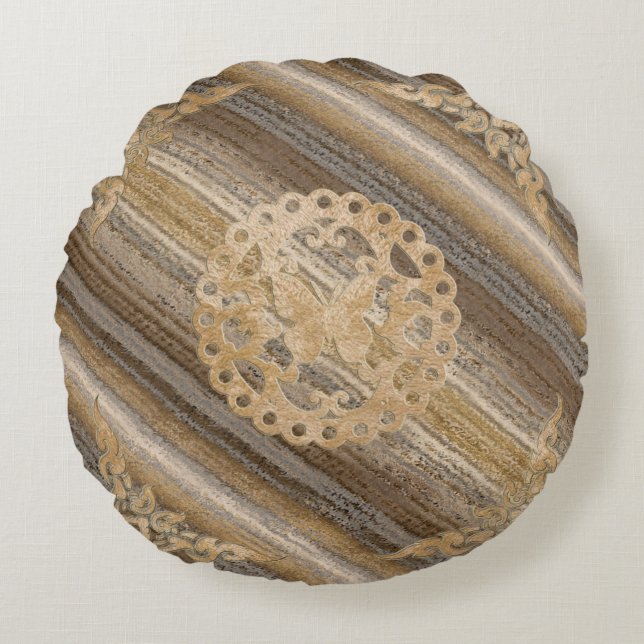 Coussins Ronds Oreiller rond brossé en polyester sur mesure (Devant)