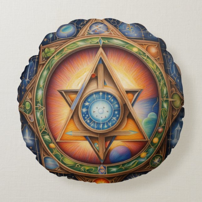 Coussins Ronds Oreiller rond brossé en polyester sur mesure (16 p (Devant)