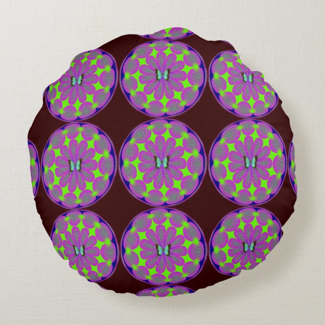 Coussins Ronds Oreiller rond brossé en polyester sur mesure (16 p (Dos)