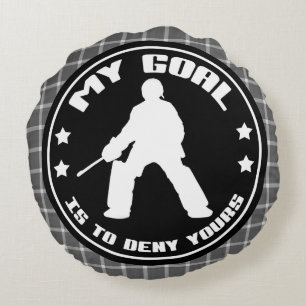 Coussins Ronds Oreiller rond citation gardien de but hockey sur g