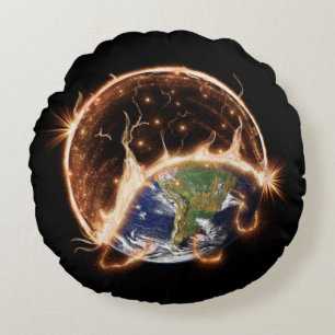 Coussins Ronds Oreiller rond de fin du monde.