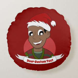 Coussins Ronds Oreiller rond de Noël de l'homme qui rit