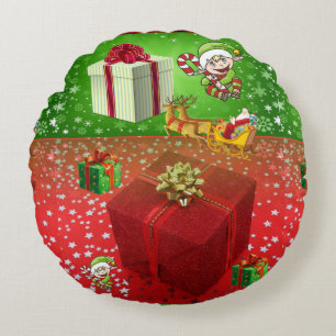 Coussins Ronds Oreiller rond de Noël, Elfe