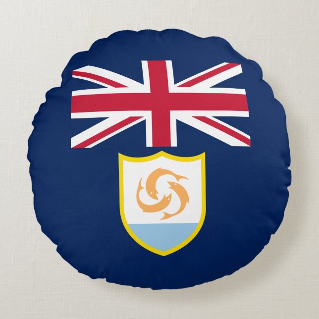 Coussins Ronds Oreiller rond drapeau patriotique d'Anguilla (Devant)