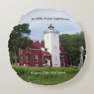 Coussins Ronds oreiller rond du phare de 40 Mile Point