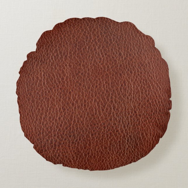 Coussins Ronds Oreiller rond en cuir (16 po) (Devant)