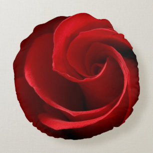 Coussins Ronds Oreiller rond en polyester brossé rose rouge