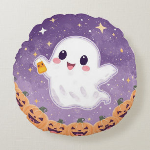 Coussins Ronds Oreiller Rond Fantôme Kawaii 💫👻