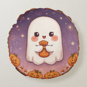 Coussins Ronds Oreiller Rond Fantôme Kawaii 