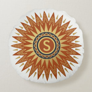 Coussins Ronds Oreiller rond géométrique Afrohemian personnalisé