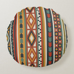 Coussins Ronds Oreiller rond guerrier autochtone