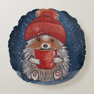 Coussins Ronds Oreiller rond hérisson mignon