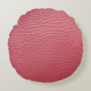 Coussins Ronds Oreiller rond imprimé aspect cuir rouge