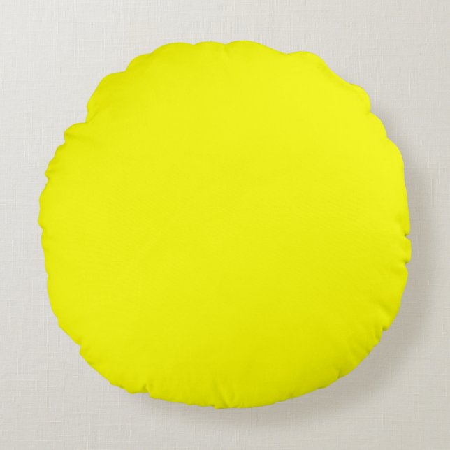 Coussins Ronds Oreiller rond jaune citron (16 po) (Devant)