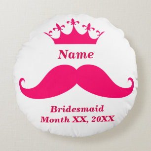 Coussins Ronds Oreiller rond jeté Demoiselle d'honneur Moustache 