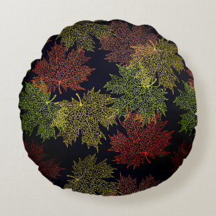 Coussins Ronds Oreiller Rond Jeté - Feuilles D'automne Tombantes