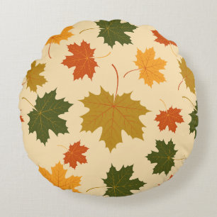 Coussins Ronds Oreiller Rond Jeté - Feuilles D'automne Tombantes