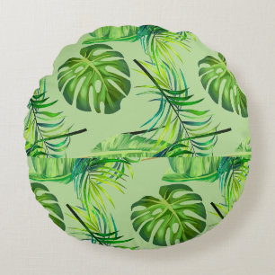Coussins Ronds Oreiller Rond Jeté - Feuilles Tropicales