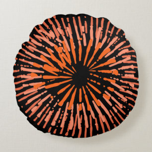 Coussins Ronds Oreiller rond orange moderne coloré