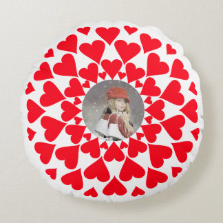 Coussins Ronds Oreiller rond personnalisable avec bordure en form