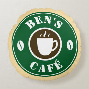 Coussins Ronds Oreiller rond personnalisé avec le nom et le logo 