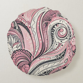 Coussins Ronds Oreiller rond Pink Paisley The Home Studio