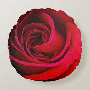 Coussins Ronds Oreiller rond rose rouge