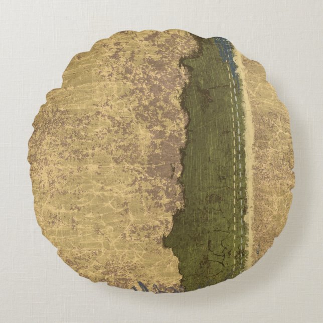 Coussins Ronds Oreiller rond Tan robuste et vert forestier (Devant)