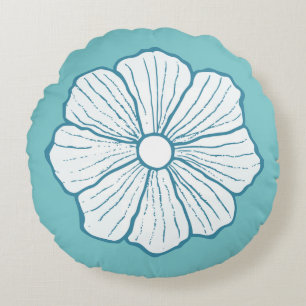 Coussins Ronds Oreiller rond turquoise tropical