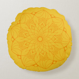 Coussins Ronds Oreiller ronde Mandala 2 Tons Pour Canapé