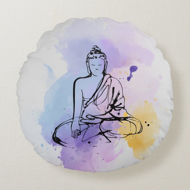 Coussins Ronds Oreiller ronde Zen Bouddha (Devant)