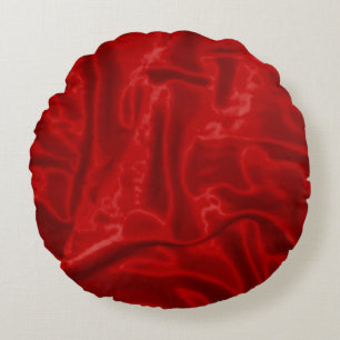 Coussins Ronds Oreiller rouge Satin-Round